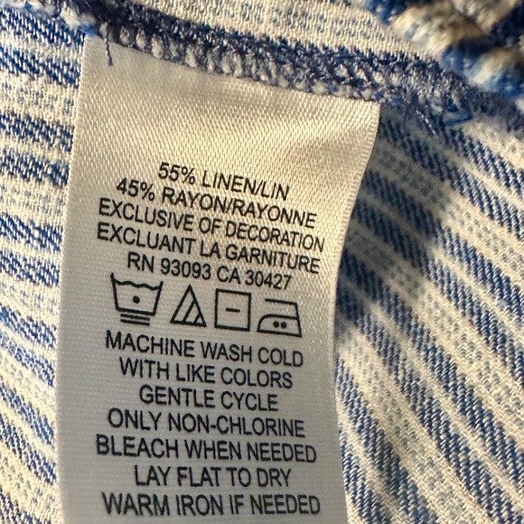 Nic +  Zoe Linen Tunic Striped Dress - 3X - Pockets! - Picture 10 of 12